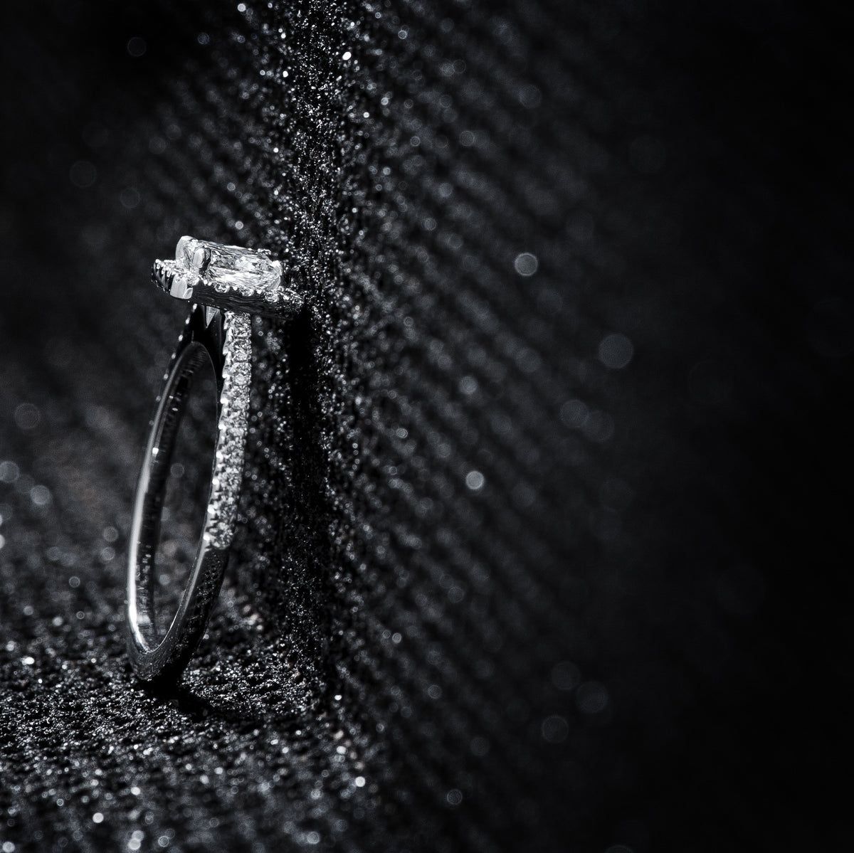 Princess Halo Engagement Ring